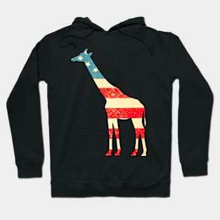 American Flag Giraffe Hoodie